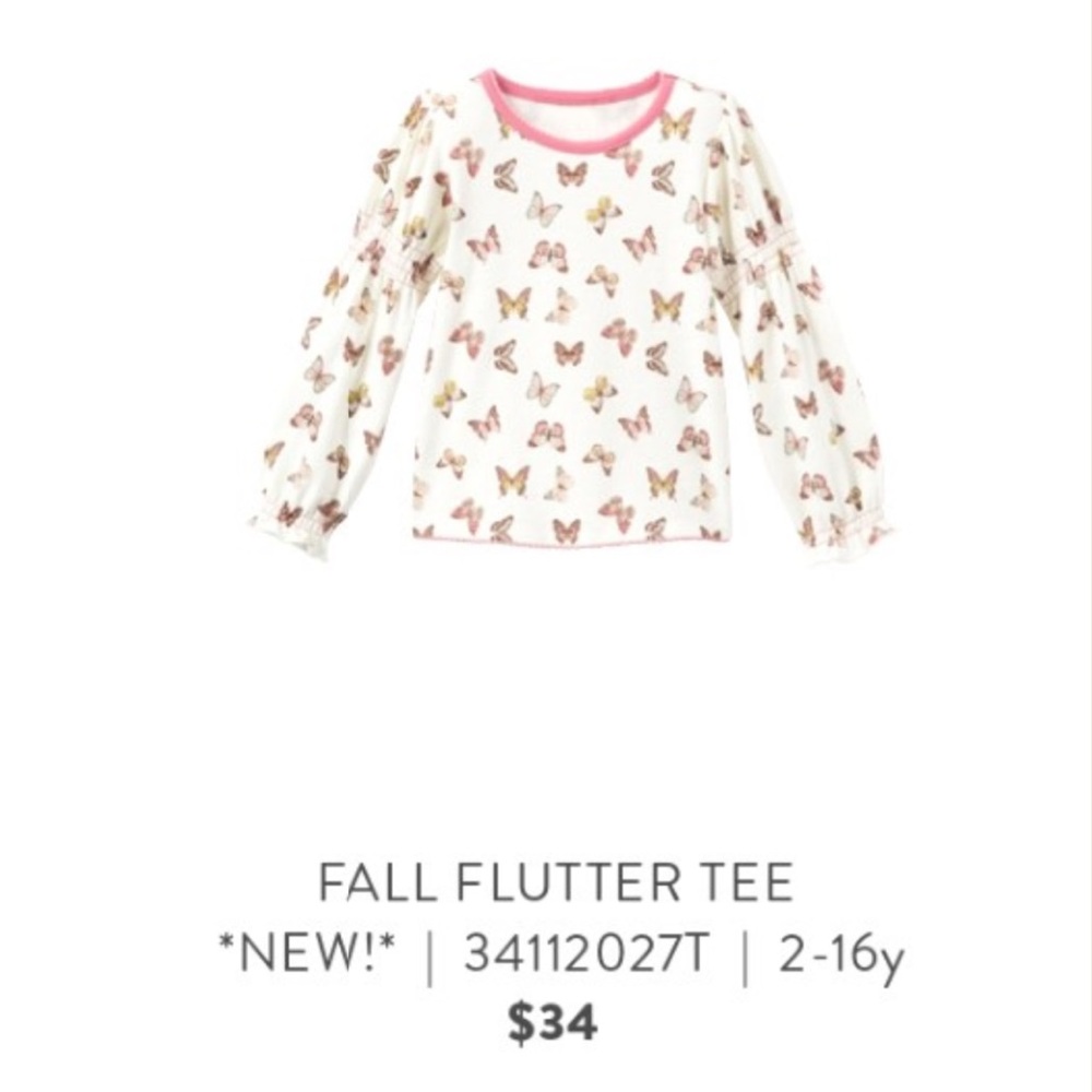 Fall Flutter Tee size 10 NWT
